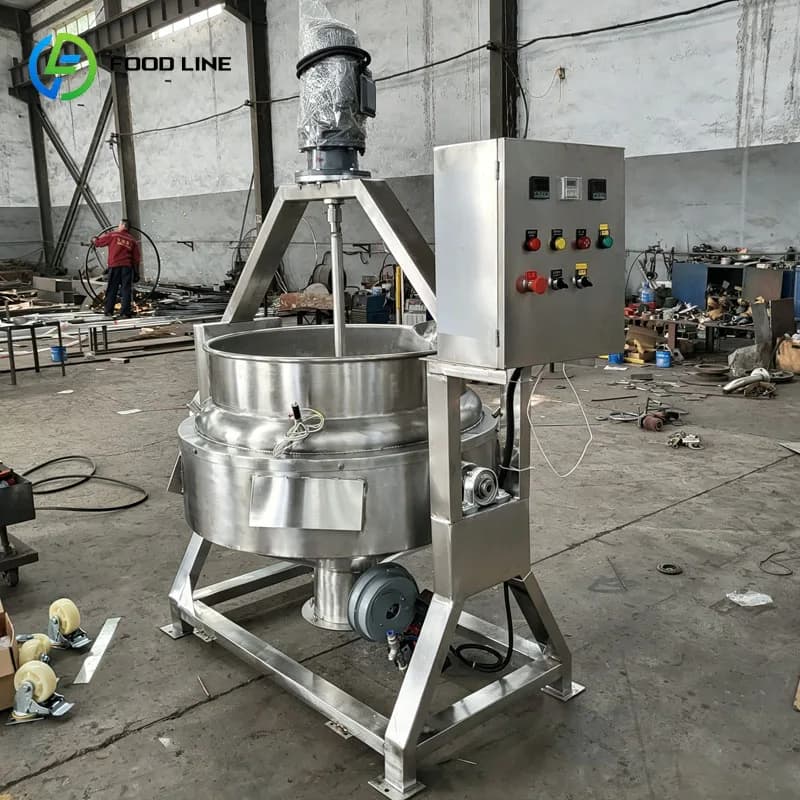 Industrial Electric Cooking Kettle with Agitator Jacketed Mixer for Food Processing Customized