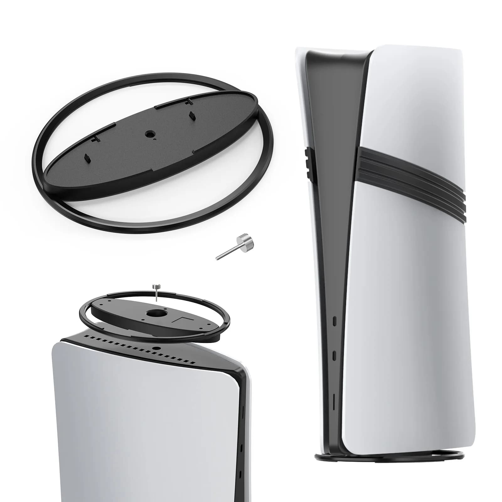 Host Upright Stand for PS5 Pro/Slim Full Series Universal Metal Circular Base Stand Games Accessories