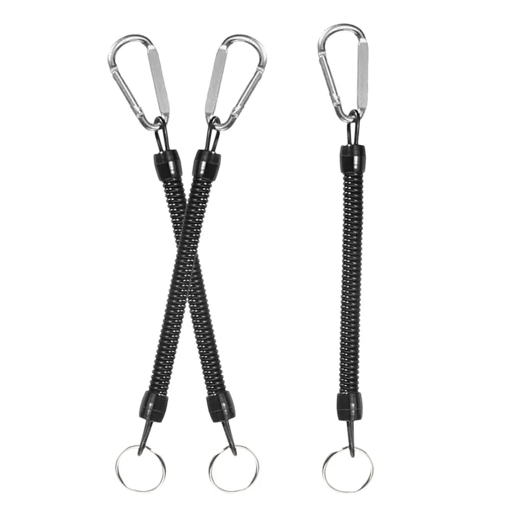 Set di 3 Portacanne da Pesca Retrattili con Corda Elastica, Nucleo in Acciaio Inox, Impermeabili e Antiruggine per Arrampicata ed Escursionismo