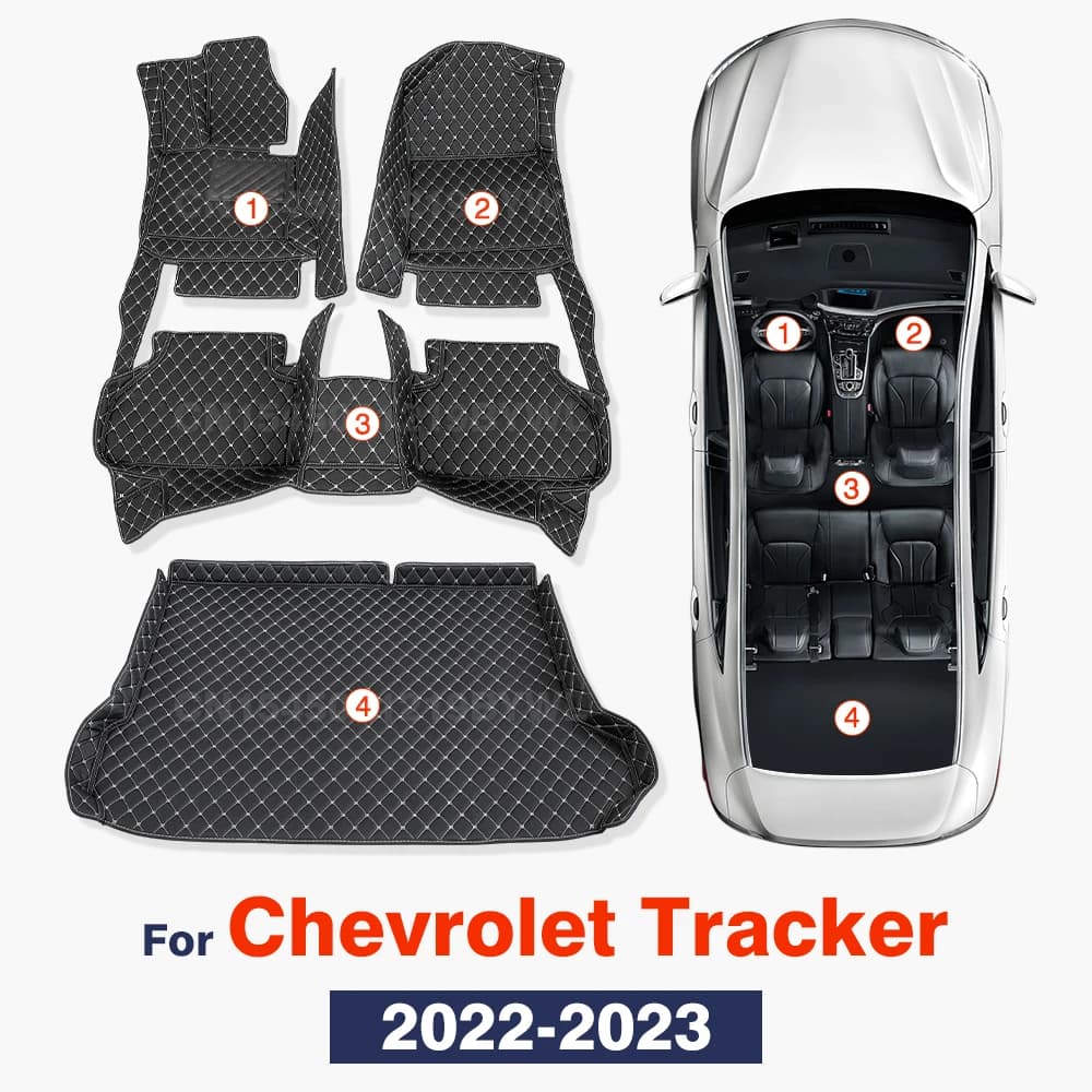 Per Chevrolet Tracker 2022 2023 Tappetini per auto Tappetino per bagagliaio per auto Tappetini per auto personalizzati Copertura per tappeti Accessori interni