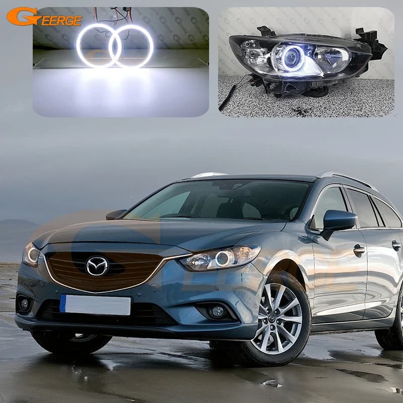 For Mazda 6 Atenza Mazda6 GJ GL 2014 2015 2016 2017 Ultra Bright Day Light COB Led Angel Eyes Kit Halo Rings