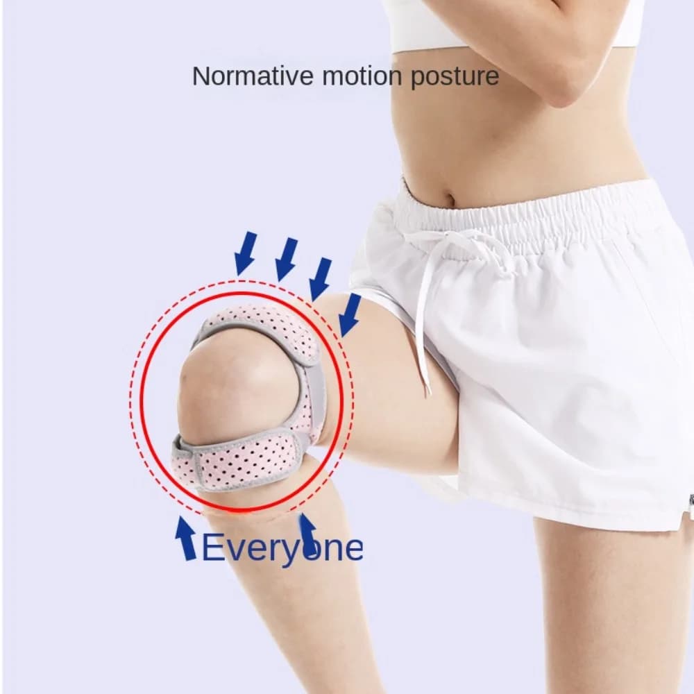 Ginocchiera regolabile 1PC con supporto rotuleo Ginocchiera elastica traspirante Cinghia di sicurezza per protezione tendine Uso sportivo