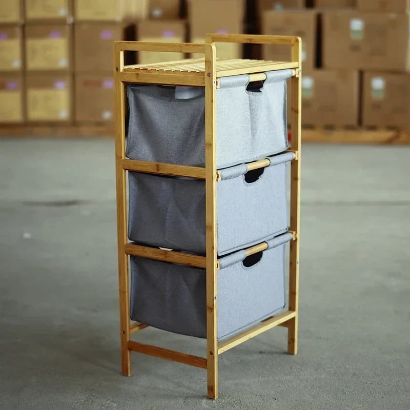 New Multiple Layers Drawer Racks Large Capacity BamBoo WaterProof Stable Snacks Racks Dustproof Double Handles Portable Hom