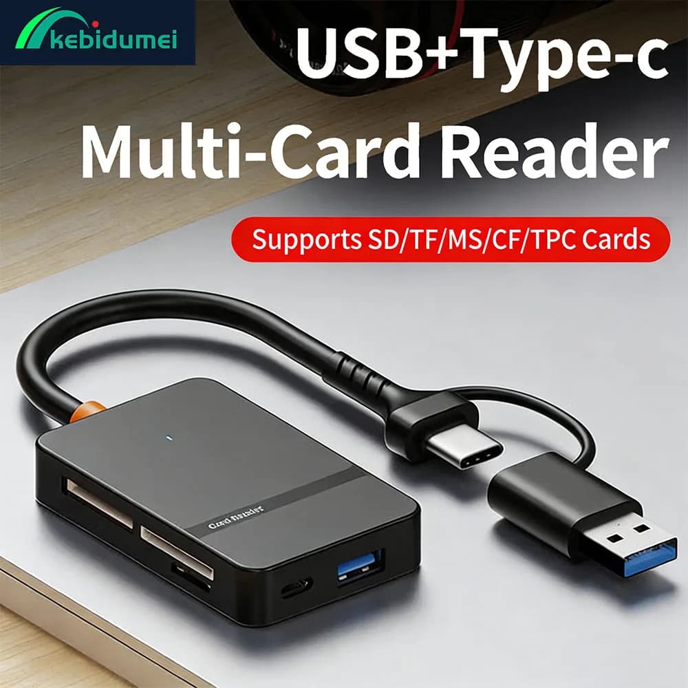 Lettore di Schede Kebidumei USB3.0 SD TF CF MS U Disk Compact Flash Adattatore per Laptop Lettore Multi-Scheda 8 in 1 Lettore di Smart Card
