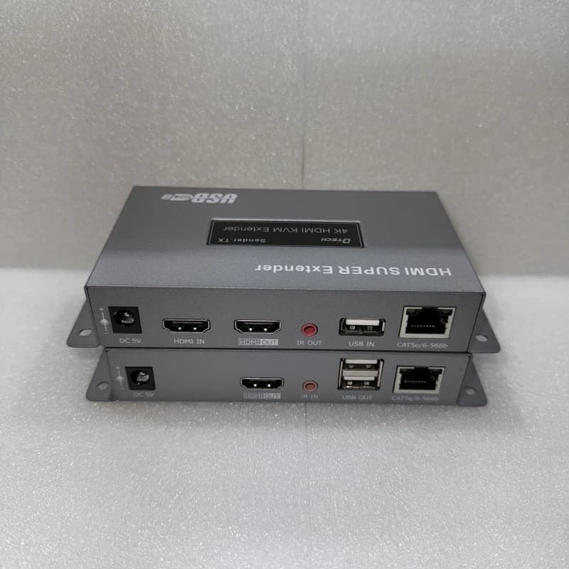 DTECH DT-7084A(GS) 60M 4K 60Hz 30Hz HDMI USB Mouse Tastiera Estensione KVM Extender tramite cavo Cat5e/6
