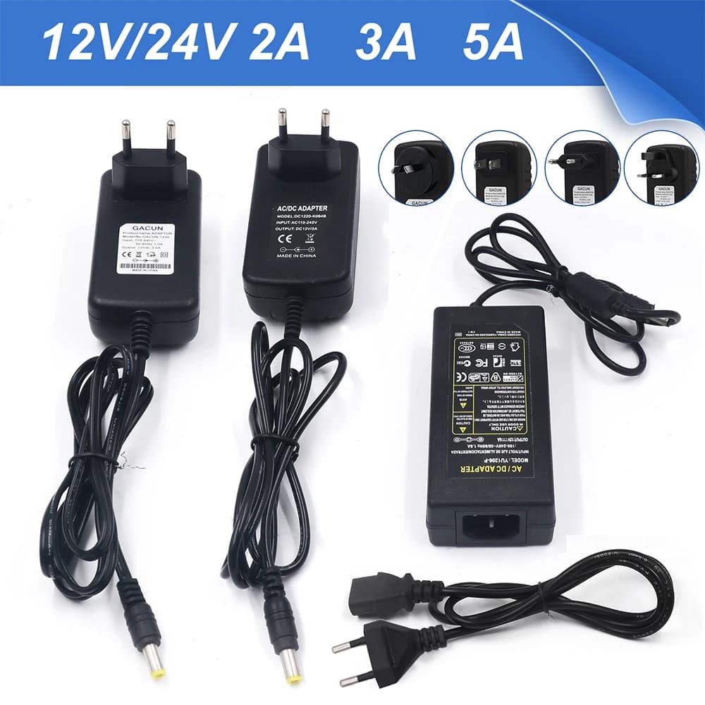 DC5V 12V 24V LED Driver Lighting Transformer Power Supply Adapter UK AU US EU Plug Converter 1A 2A 3A 4A 5A 6A 10A for LED Strip