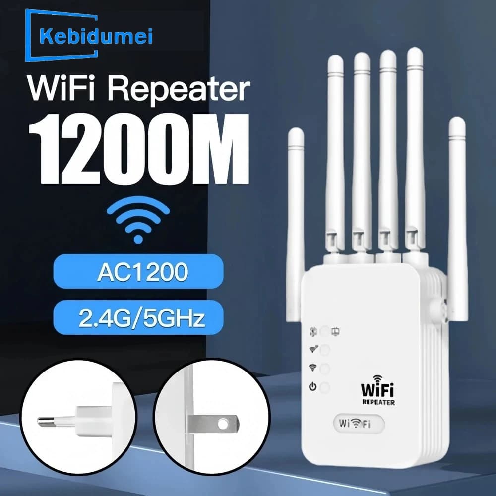 1200Mbps 2.4G/5G WiFi Dual Band Ripetitore Wireless Gamma di segnale Extender WiFi Amplificatore Router Amplificatore di segnale a lungo raggio per la casa