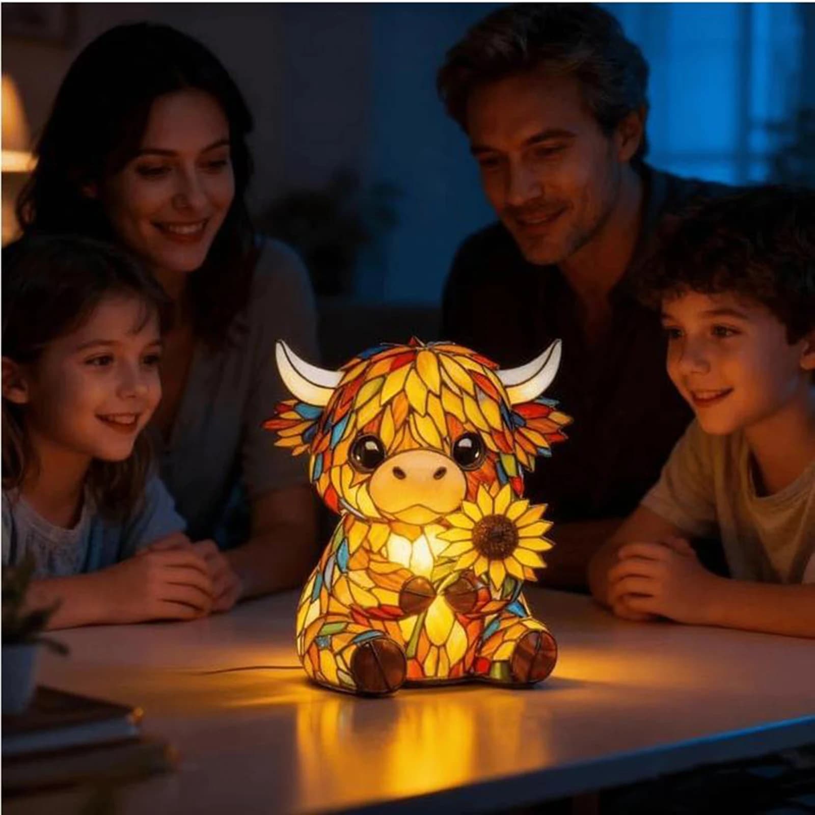 LED 3D Animal Night Lamps Multi-Purpose Cute Bedside Decorations Lamp USB Resin Animal Ornament Light for Living Room Desk Decor