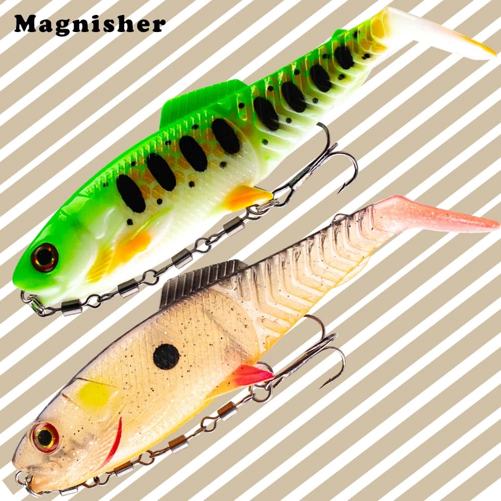Soft baits of quality Magnisher 10 cm/13,5 cm Silicone fishing baits with T tail with hook Wobble Soft baits Wobble fishing heads