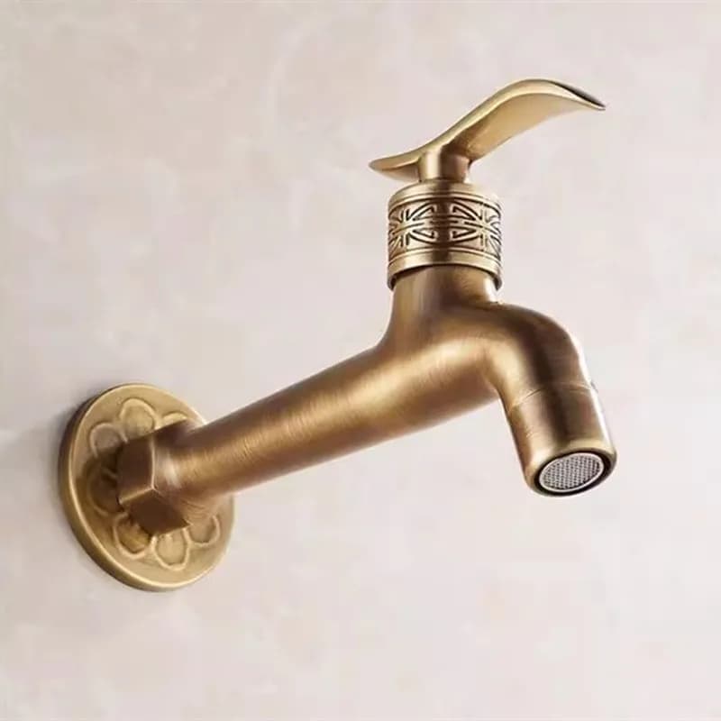 Rubinetto lungo giardino rubinetto gru ottone antico bagno Mop lavello rubinetti montaggio a parete lavatrice rubinetti acqua giardino