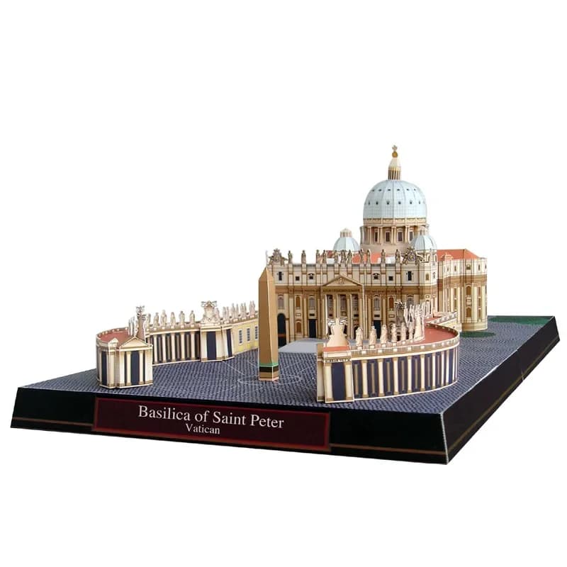 Basilica di San Pietro del Vaticano, modello architettonico di fama mondiale in carta 3D, giocattolo fatto a mano fai da te fatto a mano