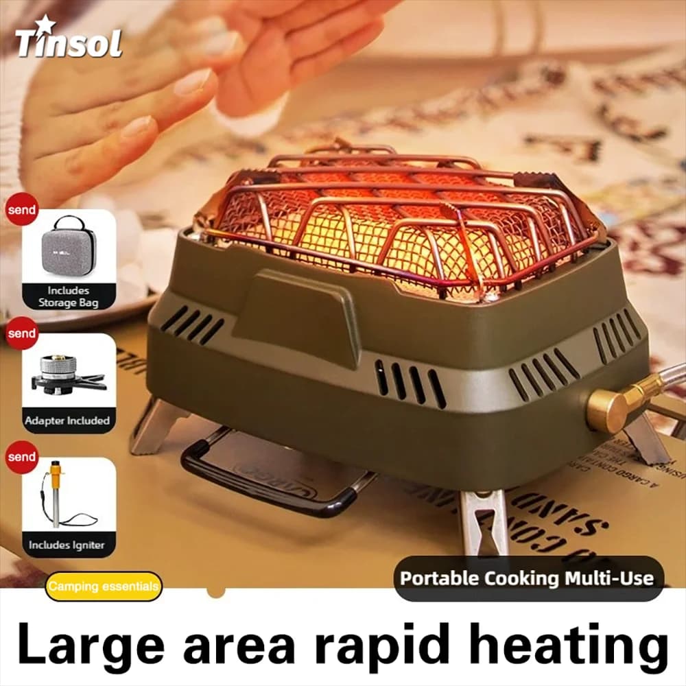 Portable camping stove Multi-functional gas stove for outdoors Heating Gas heater for outdoors Travel foot Picnic area Winter rain
