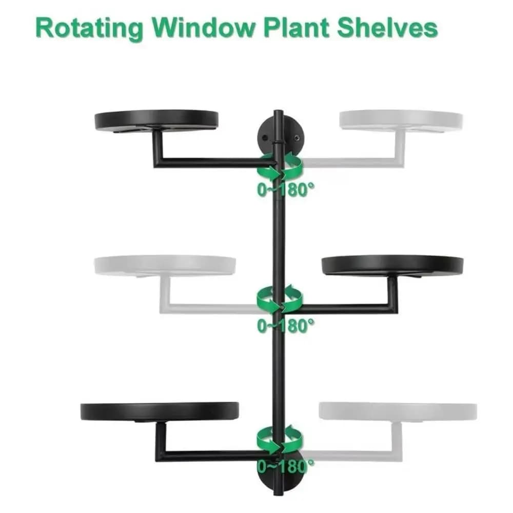 Green Plant Potted Rotating window plant stand Waterproof Creative Three layers of plant support Simple Indoor plant shelf
