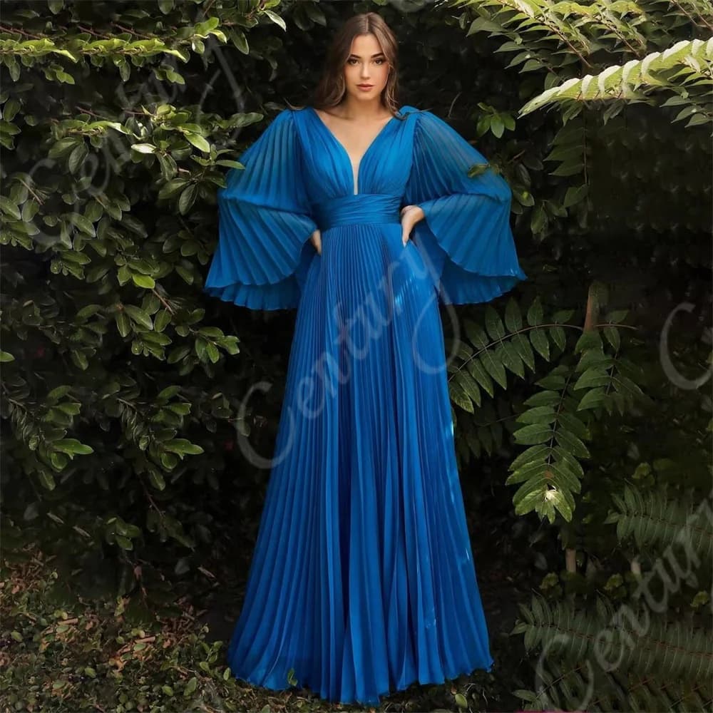 Abito A pieghe personalizzato per la madre della sposa elegante abito da festa A righe maniche lunghe donna per matrimoni Vestido De Noche Custom