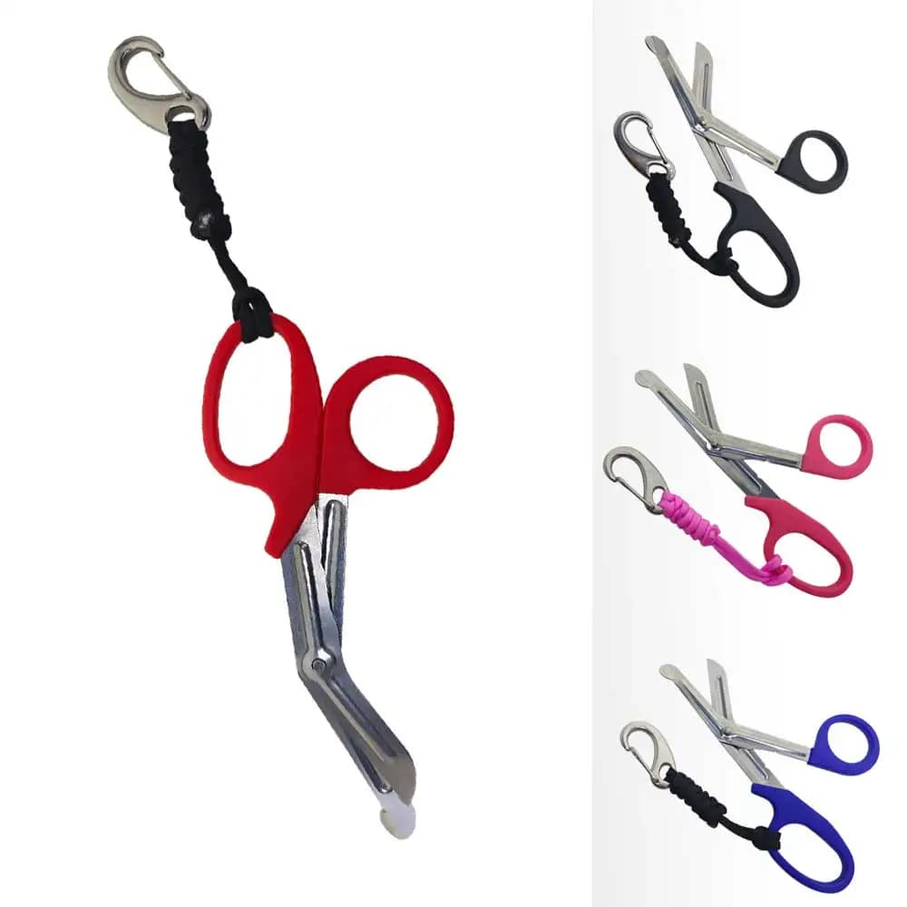 Scuba Diving Stainless Steel Scissors with 316 SS Hook Underwater Scissors Escape Rope Line Fishing Net Shear Diver Safety Kit