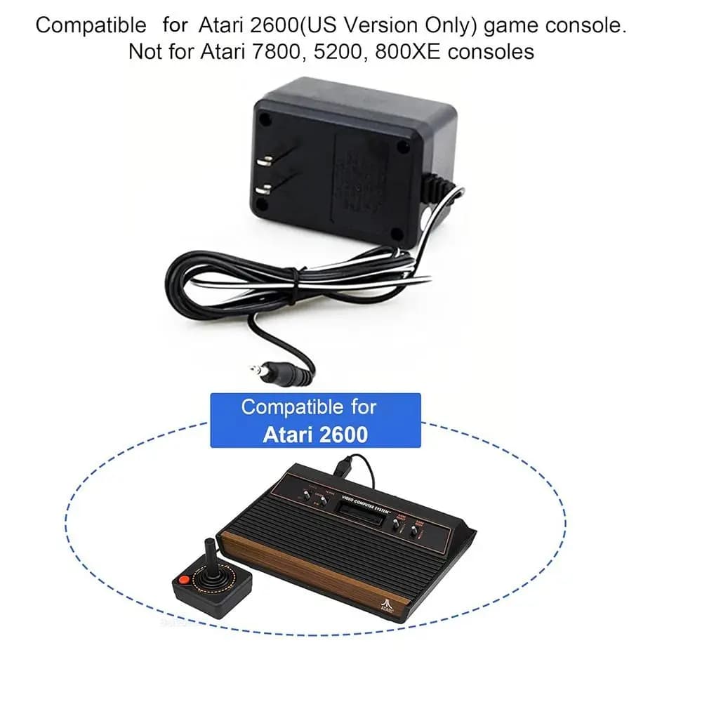 Accessori alimentatore da gioco adattatore ca durevole da viaggio ricarica caricabatterie per Console di gioco Plug usa per Atari 2600