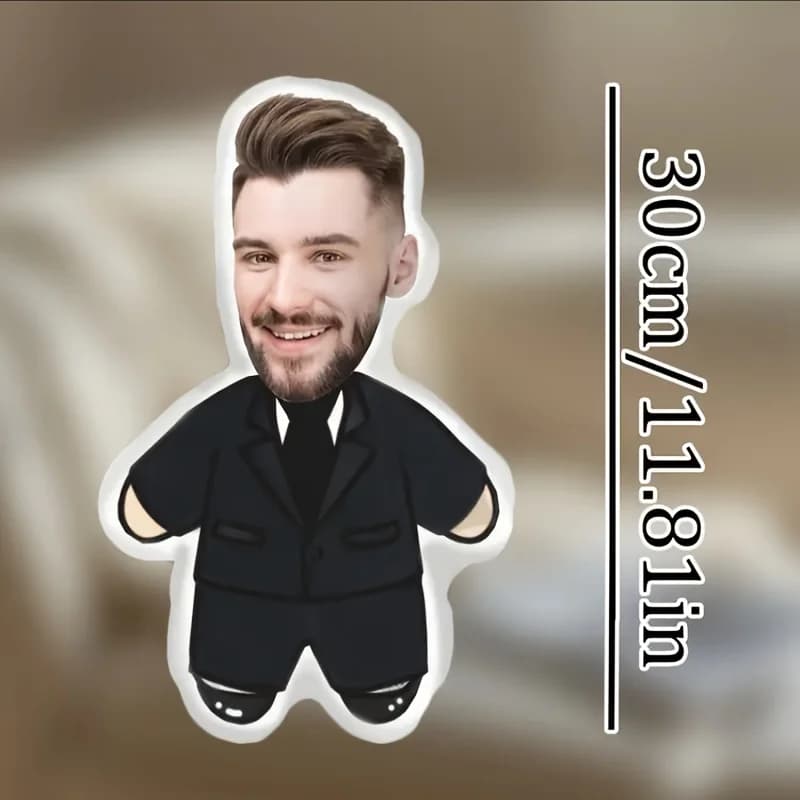 Cuscino in peluche con foto personalizzate: la tua faccia Foto su entrambi i lati, tessuto morbido imbottito, carica la tua immagine