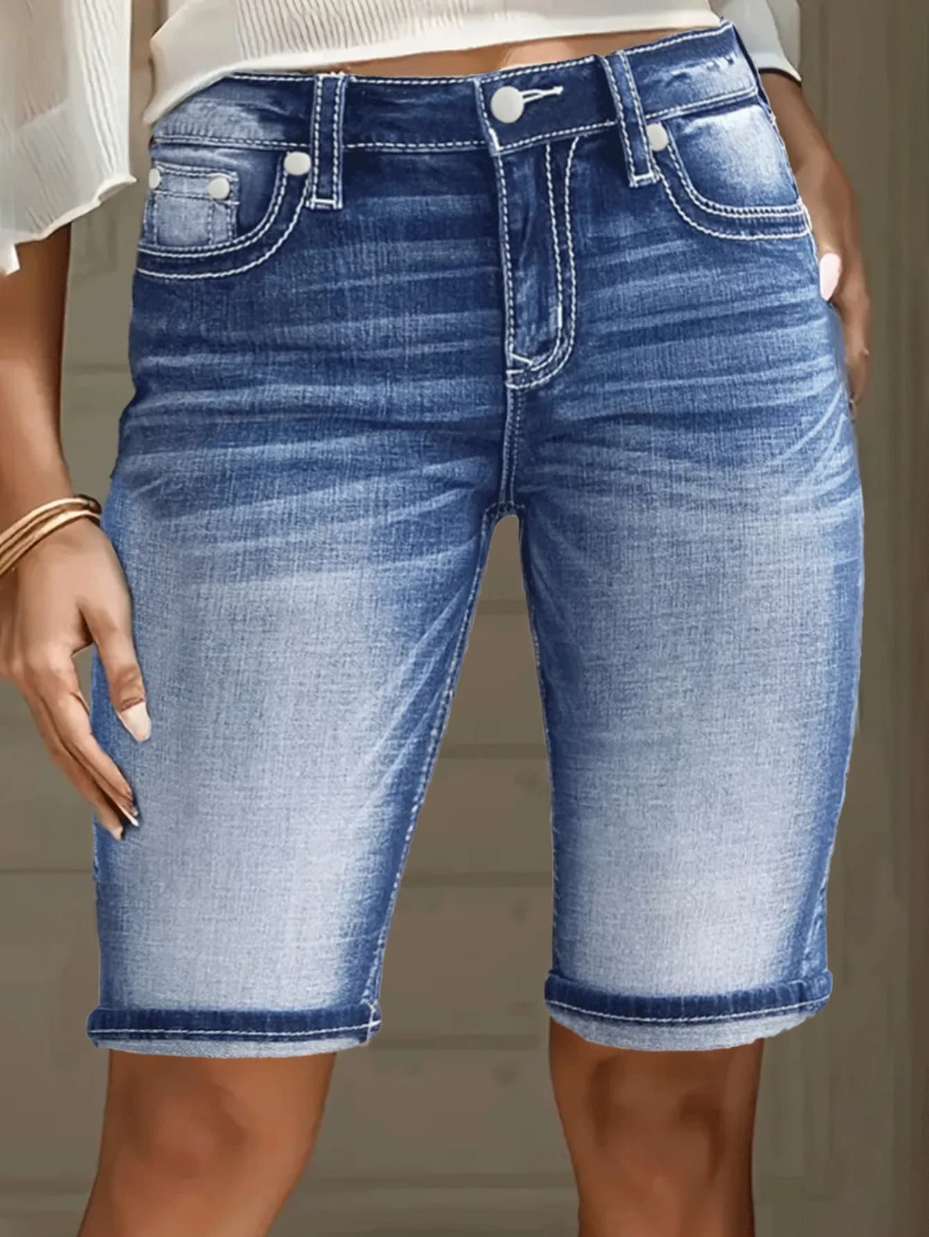 Fashionable Distressed Denim Shorts for Women 40+ | New Arrival High Cost-Performance Jeans