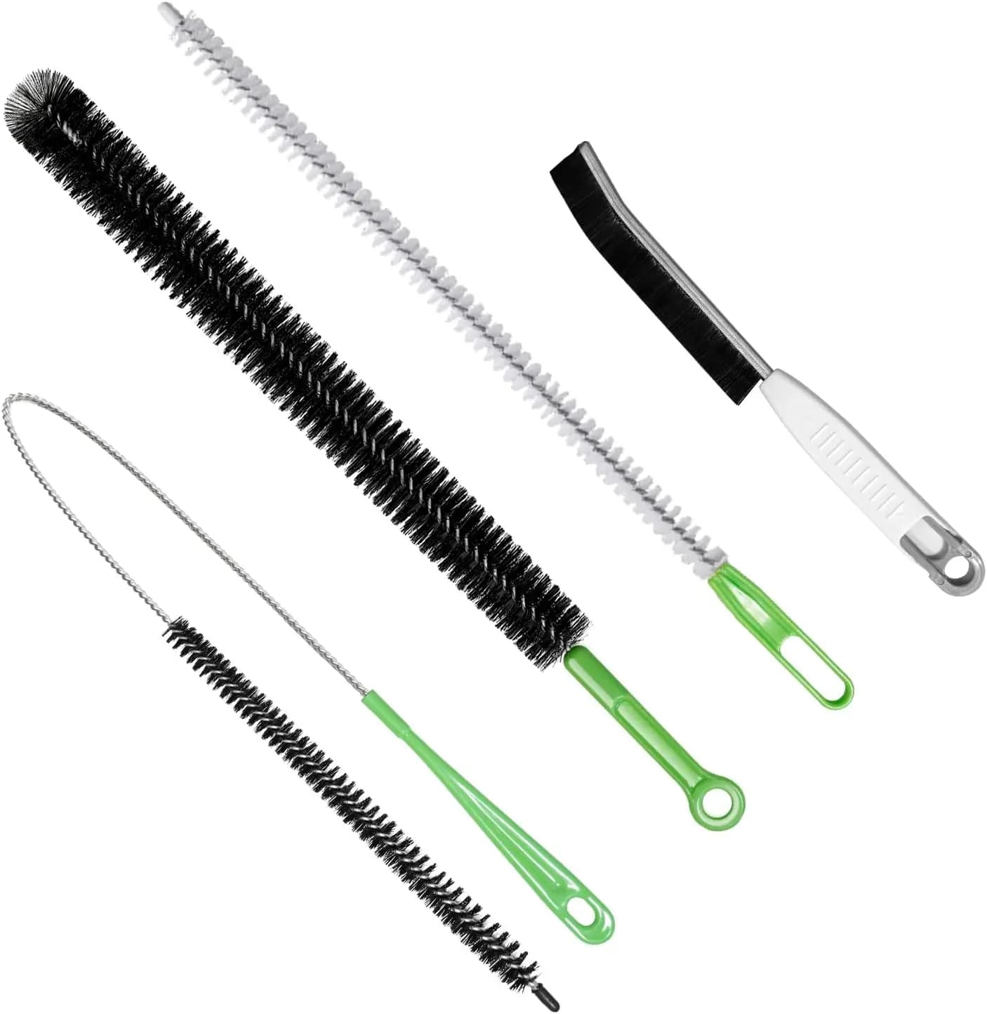 4pcs Flexible Cleaning Brush Set for Dryer Vents, Fridge Coils, HVAC Systems & Tight Spaces – Multi-Use Lint and Dust Remover wi