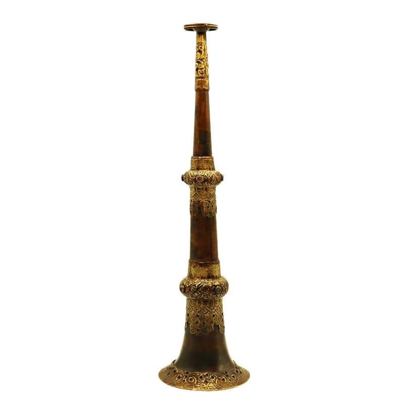 Tibetan Trumpet, Brass Handmade Nepalese Horn, Extendable, Antique Collectible, Religious Instrument, Traditional Craftsmanship