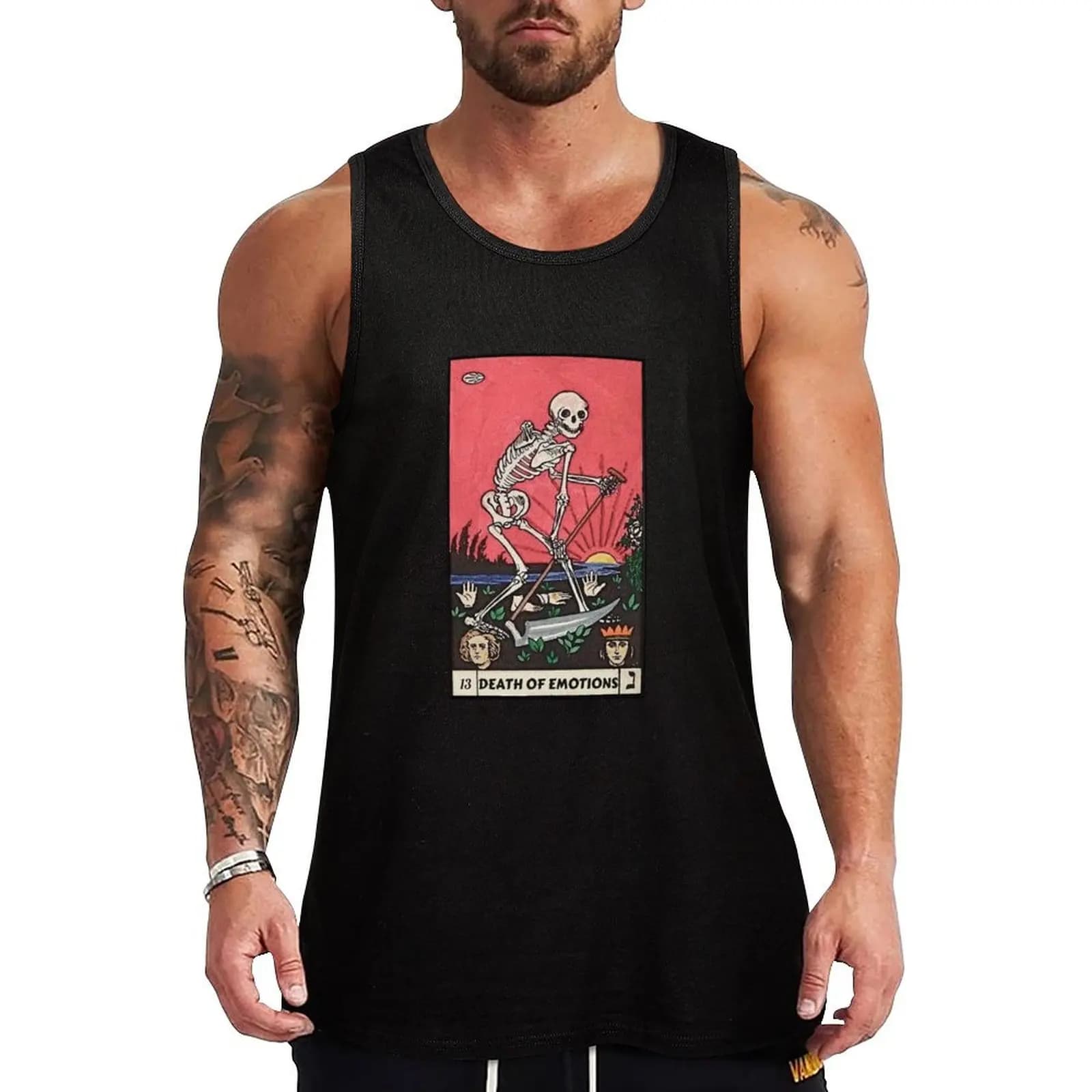 Tarot Card - Death Of Emotions Tank Top Maglietta morbida e casual, senza maniche, per tutti i giorni