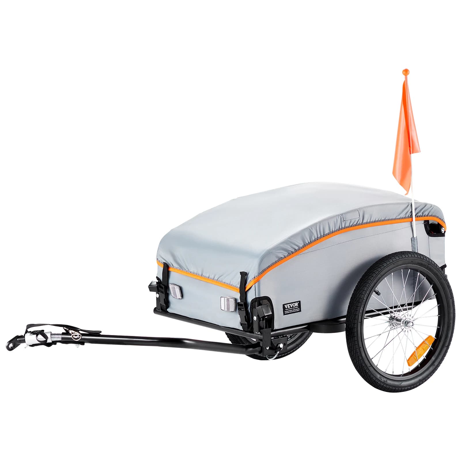 SucceBuy Carrello per bicicletta pieghevole per rimorchio da carico per bici da 100 libbre con copertura impermeabile e riflettori sicuri per ruota per bici da 22"-28"