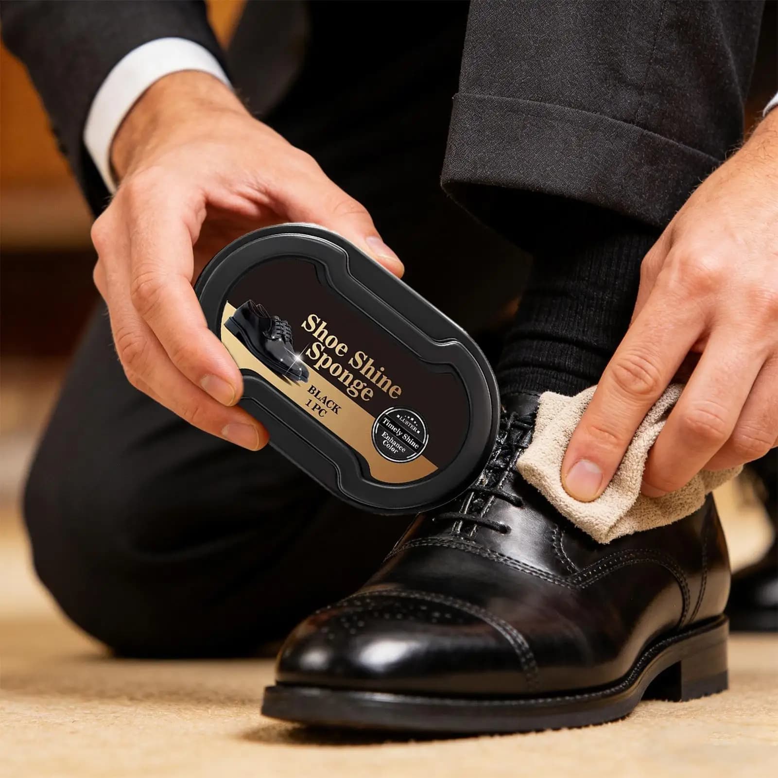 Spugna Lucidante per Scarpe, Spazzola per Scarpe in Pelle, Spazzola Lucidante, Manutenzione Scarpe, Pulizia Illuminante, Spugna per Spolverare, Detergente Incolore