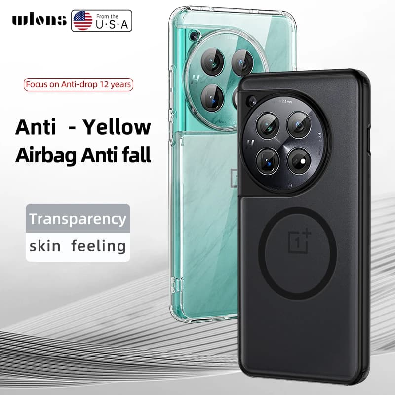 Per OnePlus 12 Airbag Custodia di ricarica wireless magnetica antiurto Shell per OnePlus12 1 + 12 Robusta protezione Armatura Cover