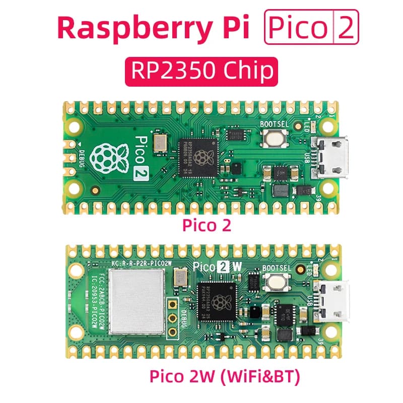 Scheda microcontrollore originale Raspberry Pi Pico 2 2W RP2350Dual Arm Cortex-M33 o Dual Hazard3 Processore RISC-V 150MHz