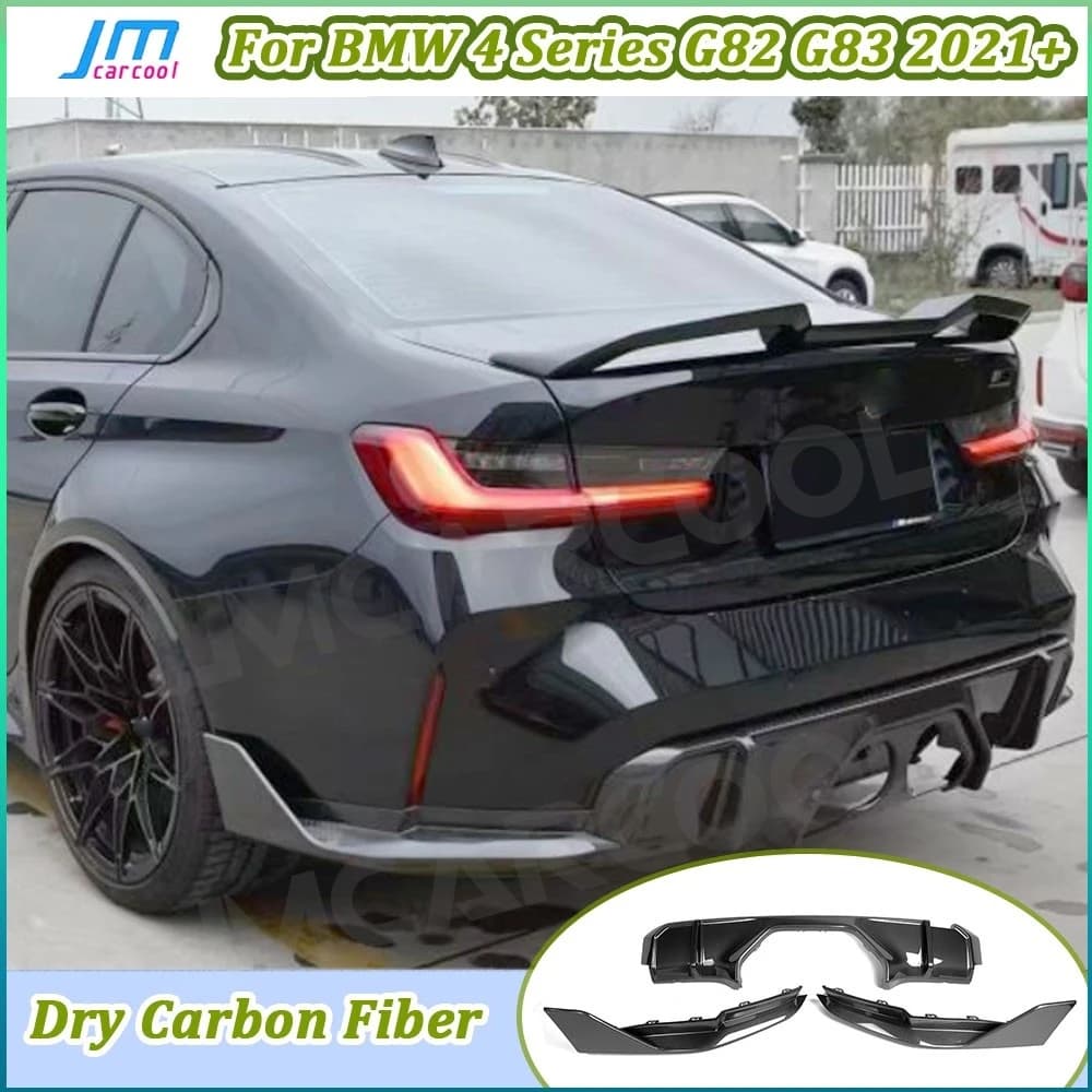 Carbon Fiber Rear Diffuser Bucket, Spoiler and Splitter for BMW 4 G82 G83 M4 2021+ MP Style, FRP Glass Fiber Accessories