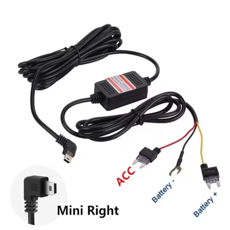Cavo per Dash Cam Auto, Kit di Cablaggio per DVR a Specchio, Registratore Video 12/24V a 5V, Cavo di Ricarica Mini USB per Telecamera Auto