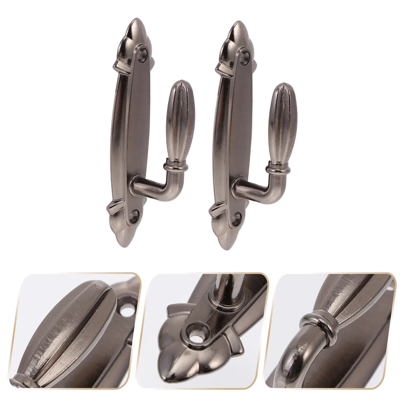 2 ganci per tende in robusta lega di alluminio, antiruggine, finitura raffinata, lunga durata, per soggiorno, camera da letto, bagno