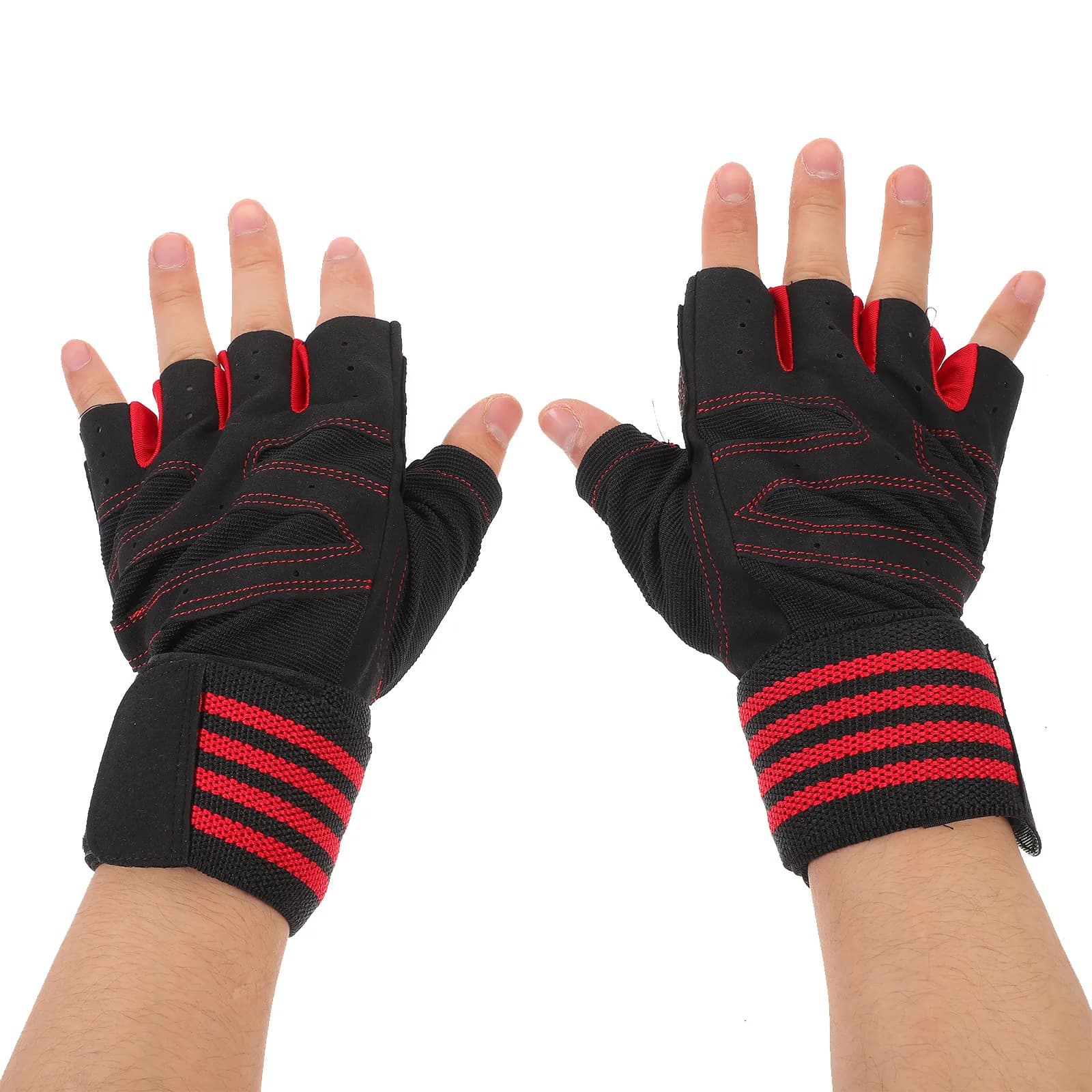 1 paio di guanti da sollevamento pesi per uomo e donna con palmo in silicone, impugnatura antiscivolo, supporto per il polso, guanti traspiranti per allenamento in palestra