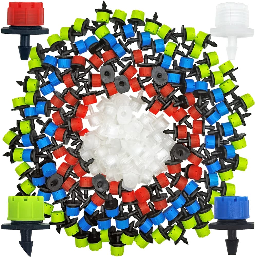WUJIE 30-800X gocciolatore per irrigazione a goccia da giardino 1/4 ''ugello emettitore per sistema di irrigazione regolabile tubo flessibile da 4/7mm per fiore in serra