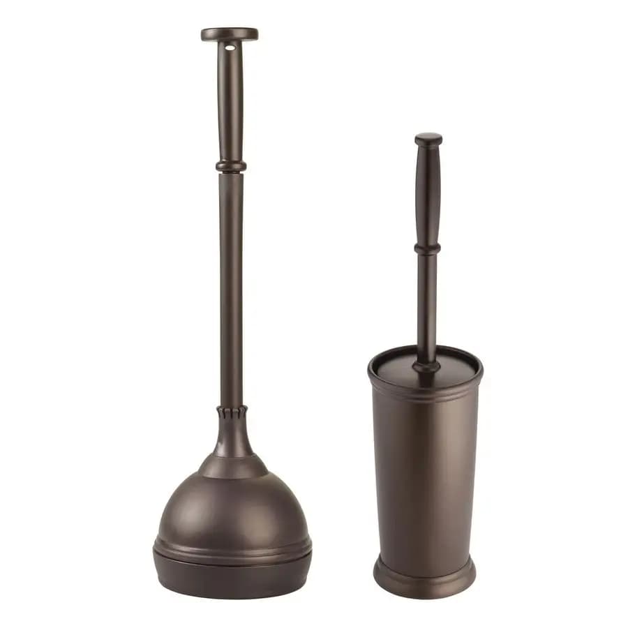 Set Moderno e Compatto di Sturalavandini e Spazzola per WC in Plastica, per Organizzazione Bagno, Robusto, Resistente, Pulizia Profonda