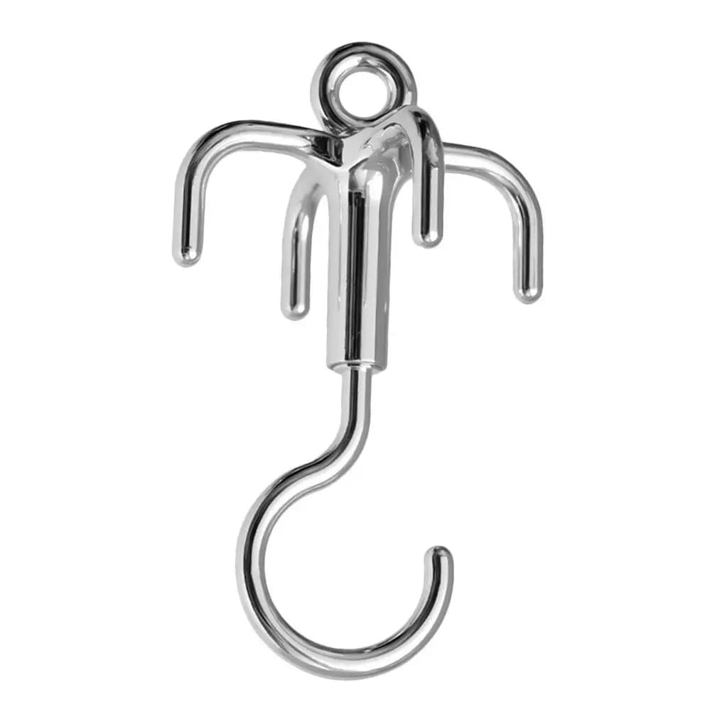 4-Claw Rotary Coat Hat Hook Multipurpose Rotating Belt Hanger Clothes Rack Tie Scarf Purse Organizer Closet Rotating Hanging