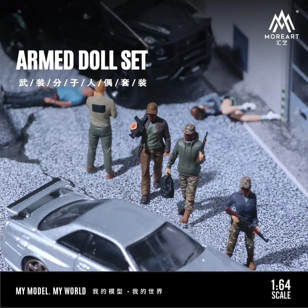 Set di Action Figure Militari More Art 1:64, Modellini in Resina per Regalo, Esposizione e Collezione
