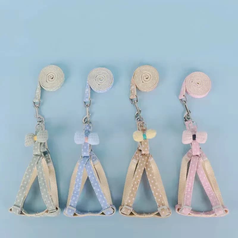 -harnais pour chiens de petite, moyenne et grande, à la mode, avec nœud, pour chiot, corde de marche en plein air, harnais pour chat, Chihuahua, fournitures pour animaux de compagnie