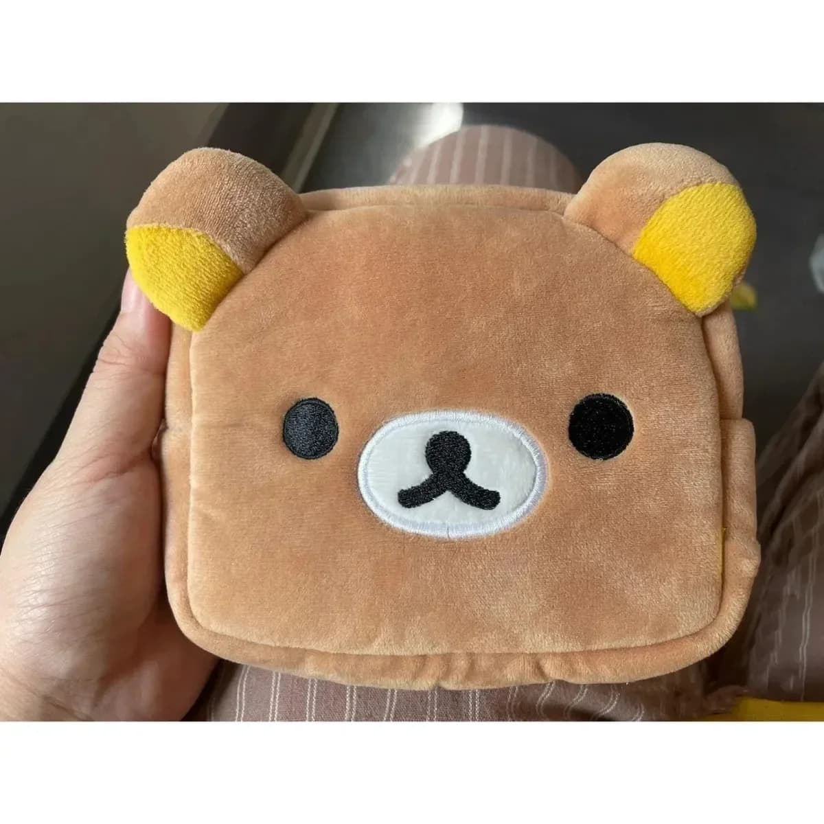 Astuccio per matite in peluche Kawaii Rilakkuma - Astuccio multiplo per orsi dei cartoni animati, organizer per trucchi e contenitori per cosmetici, borsa per cosmetici carina