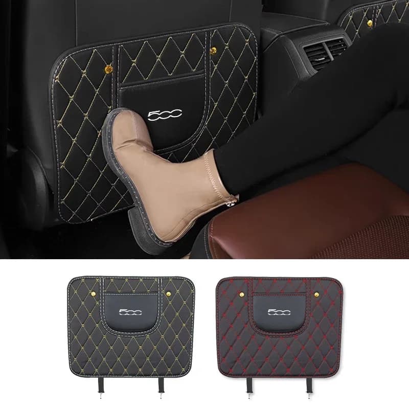 New PU Leather Car Anti-Kick Mats Auto Seat Back Protector Cover For 500 500C 500e 500L 500X 595 695 PUNTO Auto Accessories