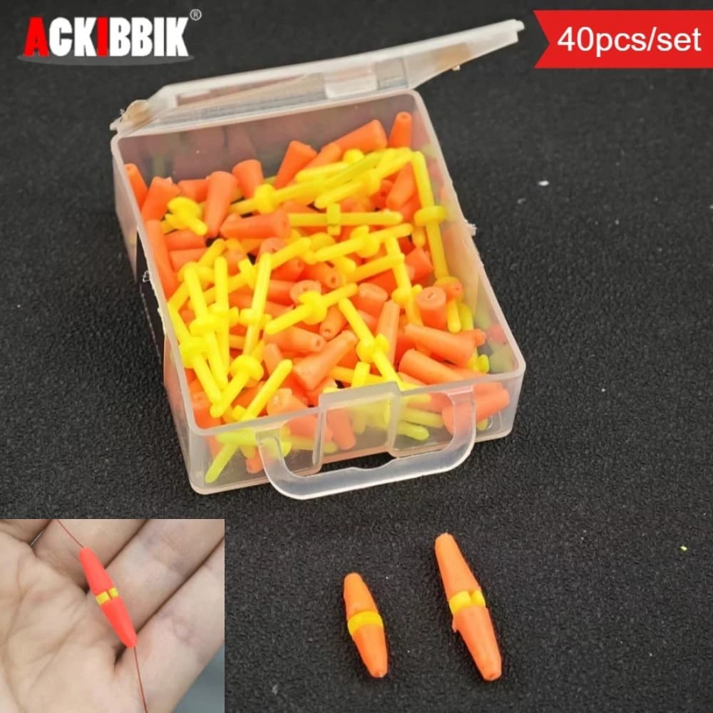 Ackibbik 40 pz/scatola Galleggiante Da Pesca Tappi Asta Bobber Galleggiante Tappi Attrezzatura Da Pesca Galleggiante Da Pesca Tappi Strumento Accessori