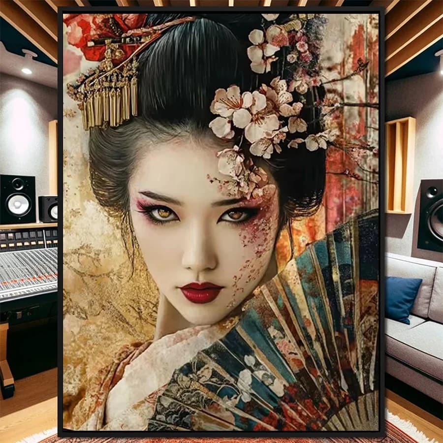 Diamond Painting Kit New Japanese Geisha Women's Art Diamond Cross Stitch Embroidery Mosaic Painting Adult Home Decor