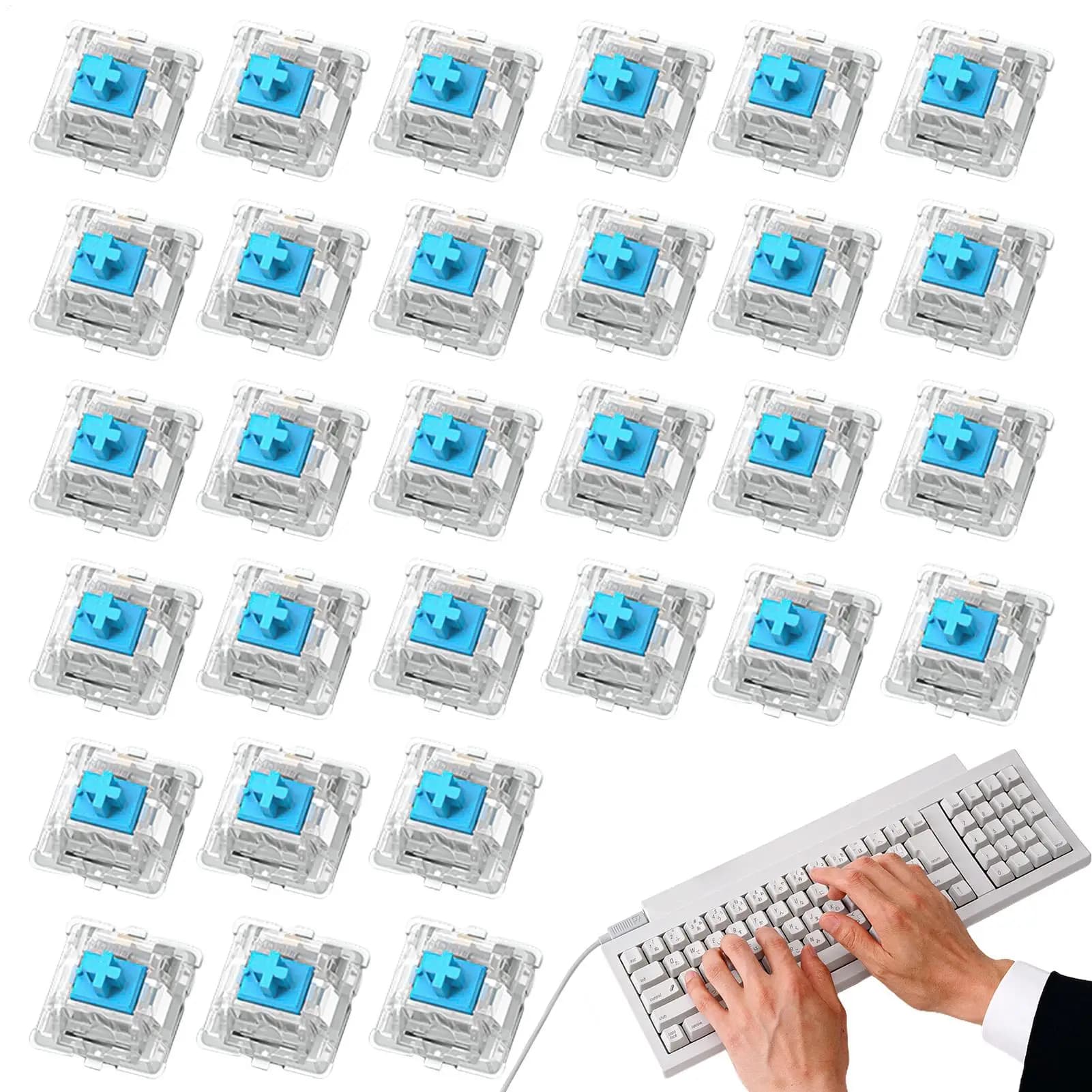 Set da 30 Pezzi di Switch per Tastiera con Asta Incrociata, Switch Meccanici per Tastiera