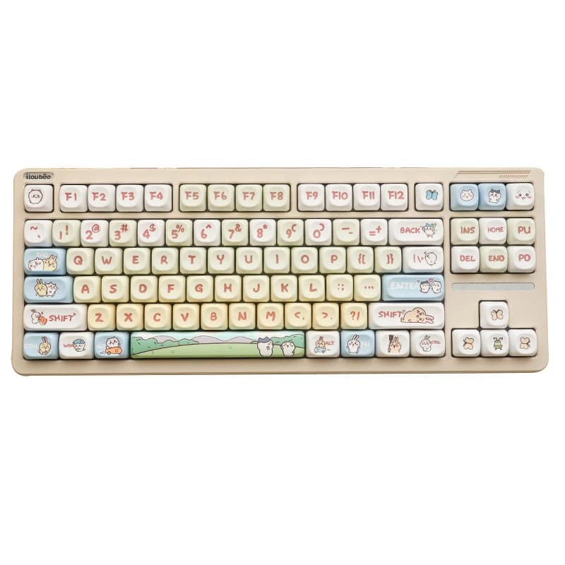 Set di Tasti PBT con Sublimazione a Colori, Design Animale Cartoonesco, Profilo MOA per Tastiera Meccanica, Tasti di Ricambio Carini