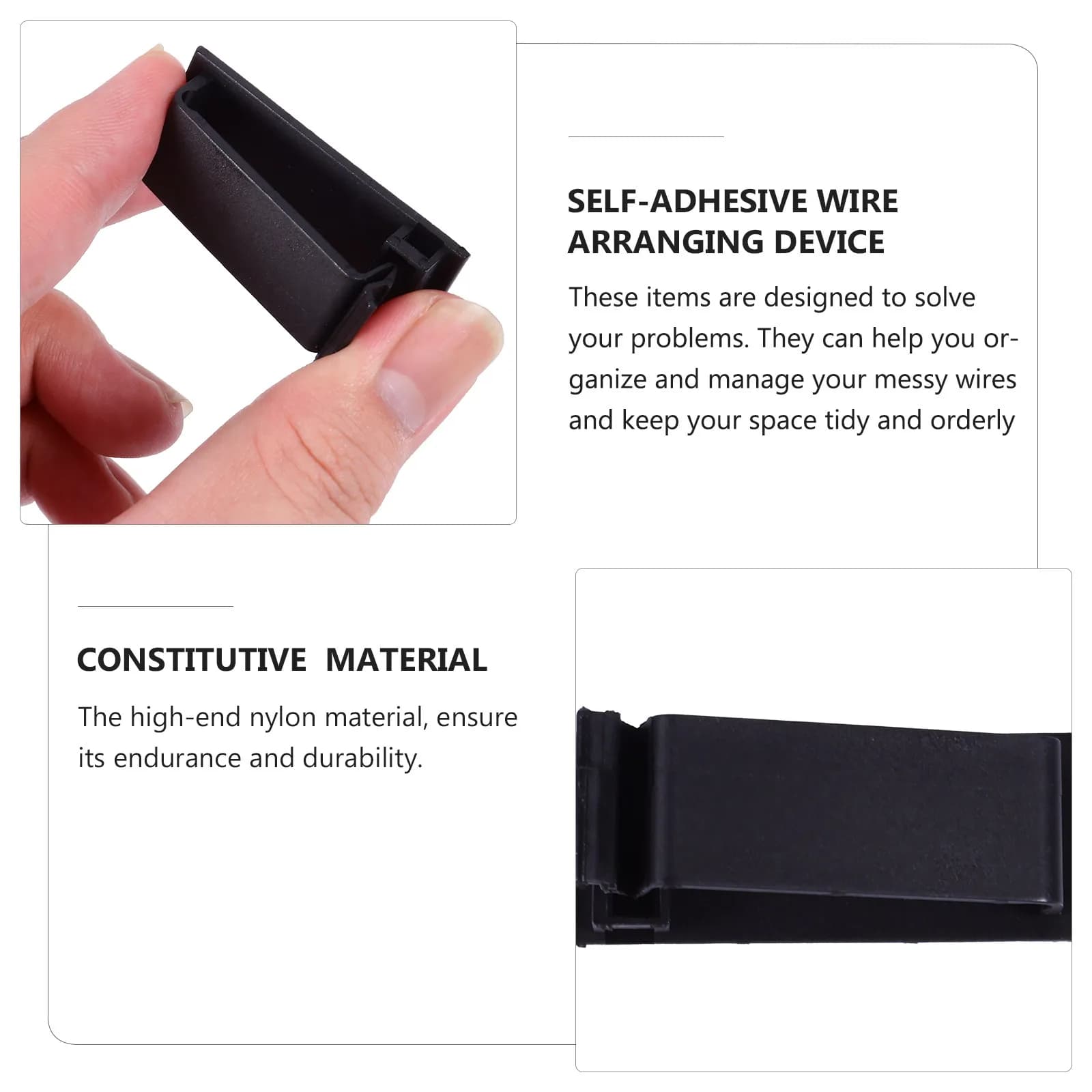 20 Pezzi Clip Autoadesive per Cavi, Supporti Robusti in Nylon Salvaspazio per Organizzare Cavi USB e Gestione Cavi Computer