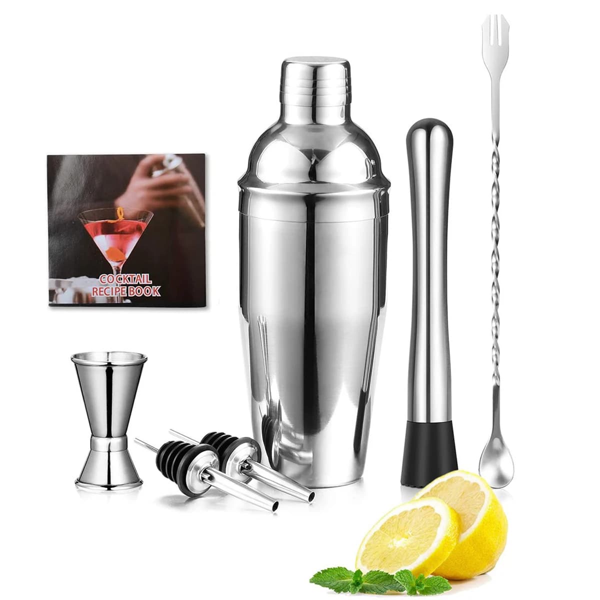 Accessori da bar Shaker per cocktail Jigger Dispenser per vodka Attrezzatura Set di kit per barman con campana in rame per la casa Martini in acciaio inossidabile