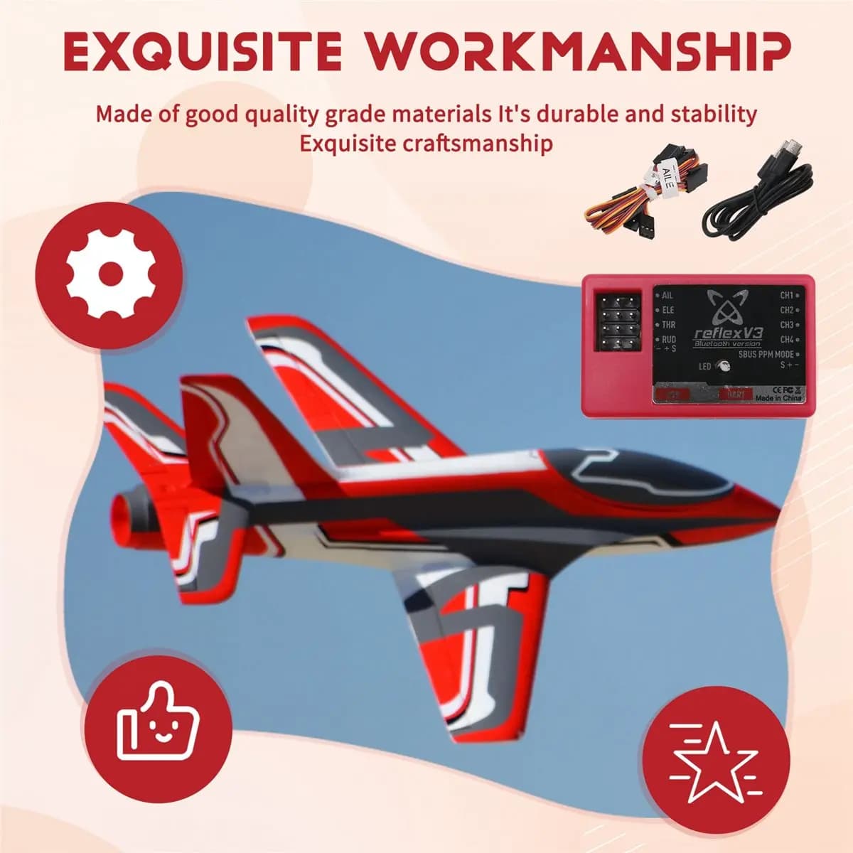 goodede For FMS Reflex V3 Flight Controller Gyro Stabilizer RC Aircraft FMS Warbird Fixed Gyro Functionality Drone Helicopter