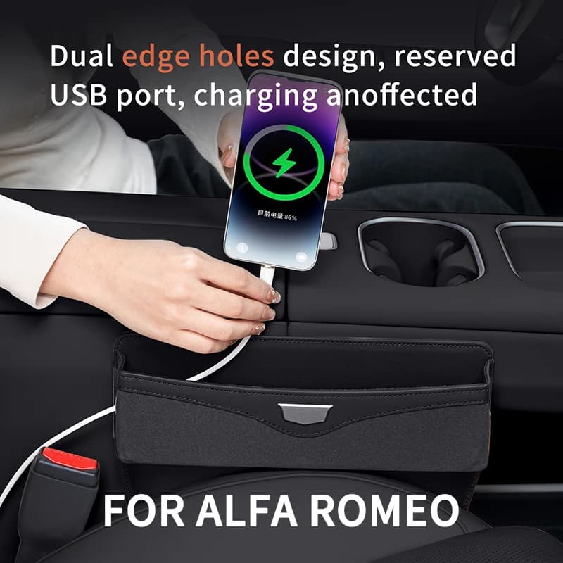 For Alfa Romeo STELVIO Giulia 159 Giulietta 147 Mito 156 MTO Sportiva Exquisite Car Seat Gap Storage Box Accessories Interior