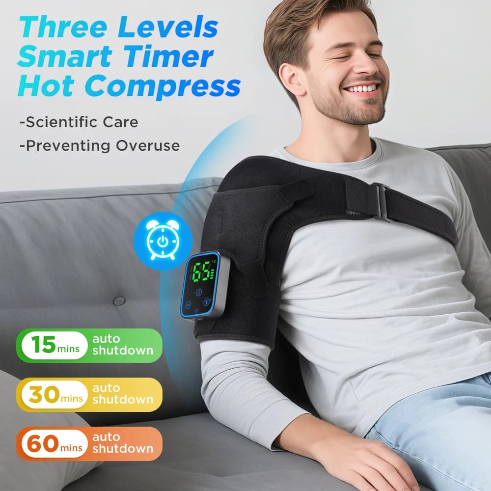 Shoulder Protection for Joint Massage 7 Adjustable Heated Vibrador Pads Relax Muscle Relaxation Massage Belt Control by APP