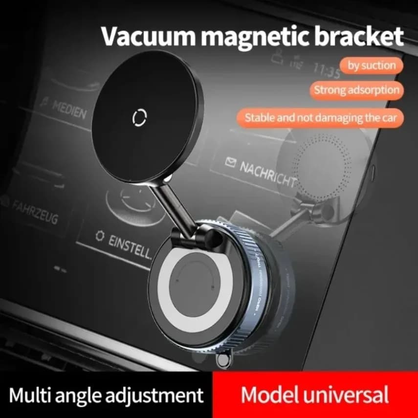 360 ° Supporto Magnetico Regolabile per Telefono da Auto con Ricarica Wireless per MagSafe, Compatibile con iPhone, Samsung, Xiaomi